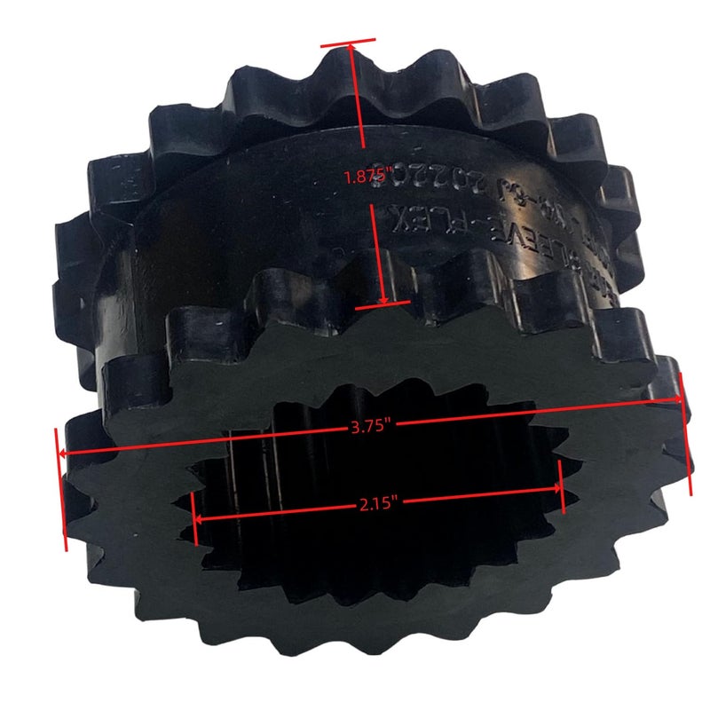 Zpcia 6JE Coupling Sleeve Elastomer for S-Flex Sure Flex Gear Sleeve Solid Design, 3.75'' OD, 1.875'' Elastomer Length, 450 in-LB Torque, 6000 RPM - Image 3